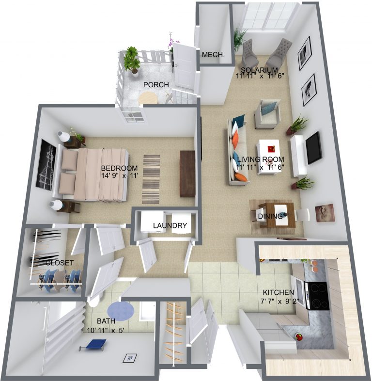 Floor Plans – One Bedroom